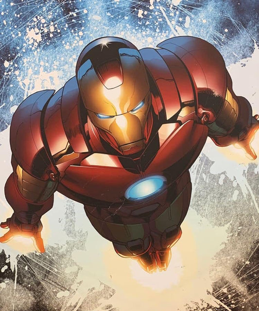 Iron Man Flying Illustration Print Poster