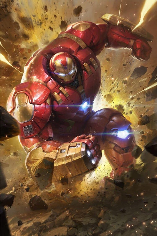 Iron Man Hulkbuster Action Scene Print Poster