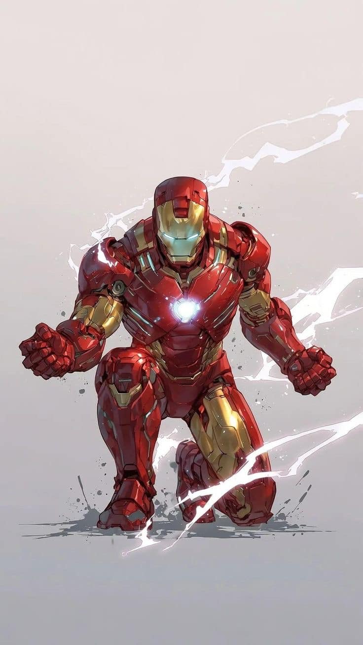 Iron Man Kneeling Heroic Art Print Poster