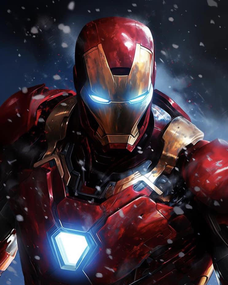 Iron Man Snow Closeup Print Poster