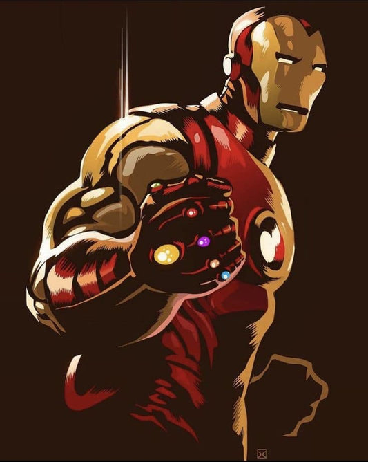 Iron Man Thanos Glove Illustration Print Poster