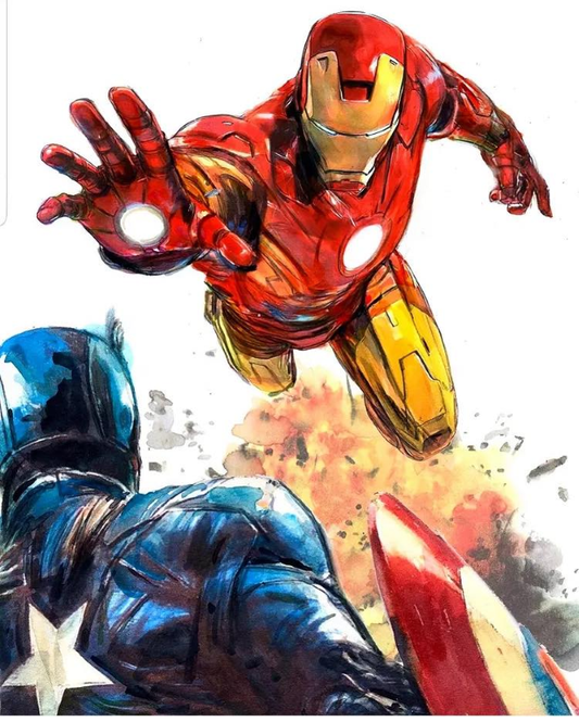 Iron Man Captain America Conflict 5412 Print Poster