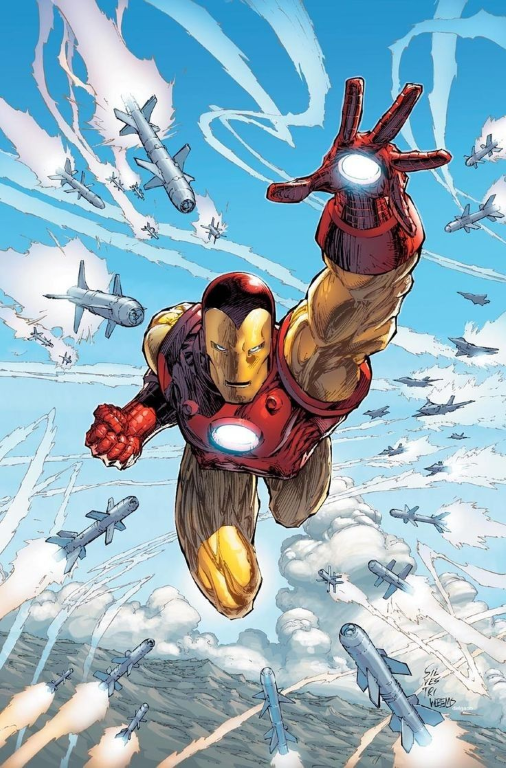 Iron Man Flying Above Missiles 7231 Print Poster