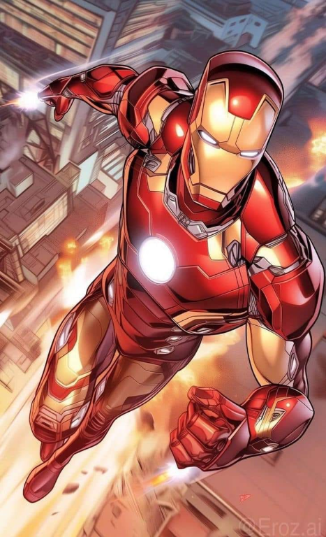 Iron Man Flying Action 947 Print Poster