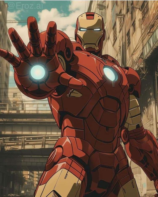 Ironman Anime Street Scene Print Poster