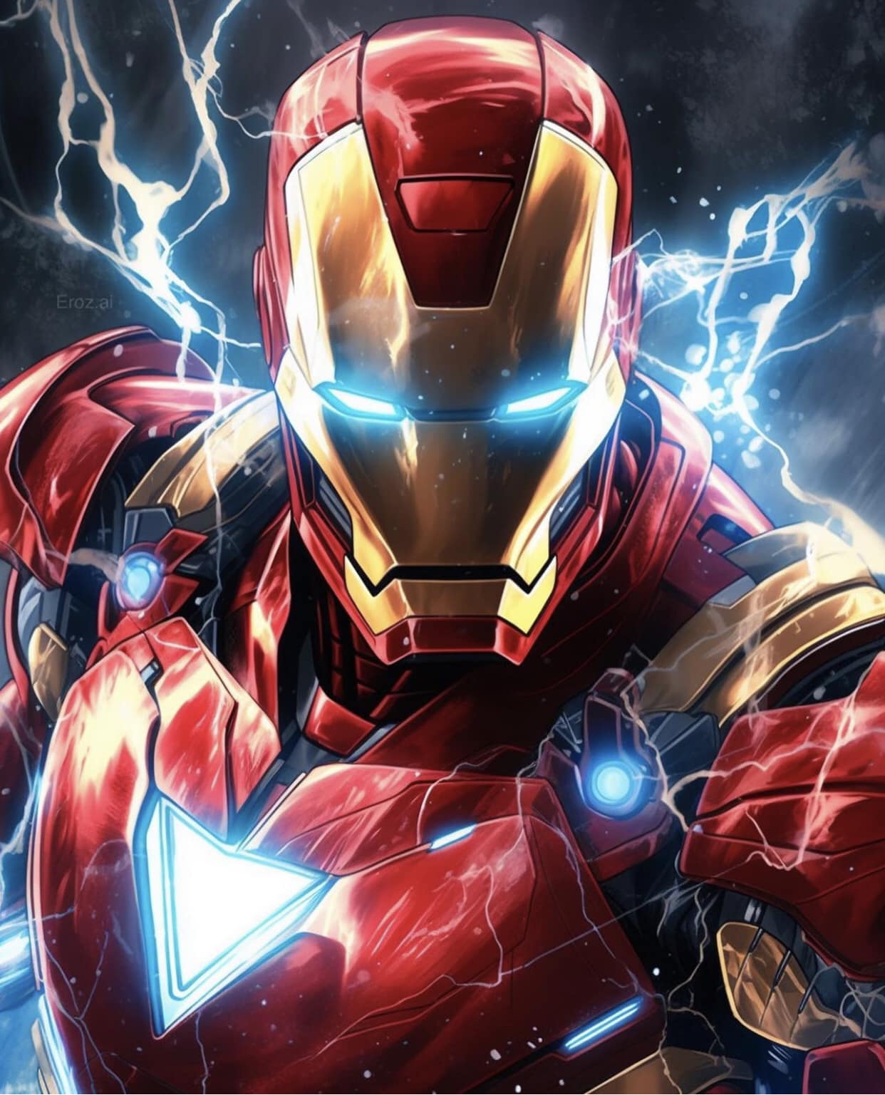 Ironman Artwork Energy Background Print Poster
