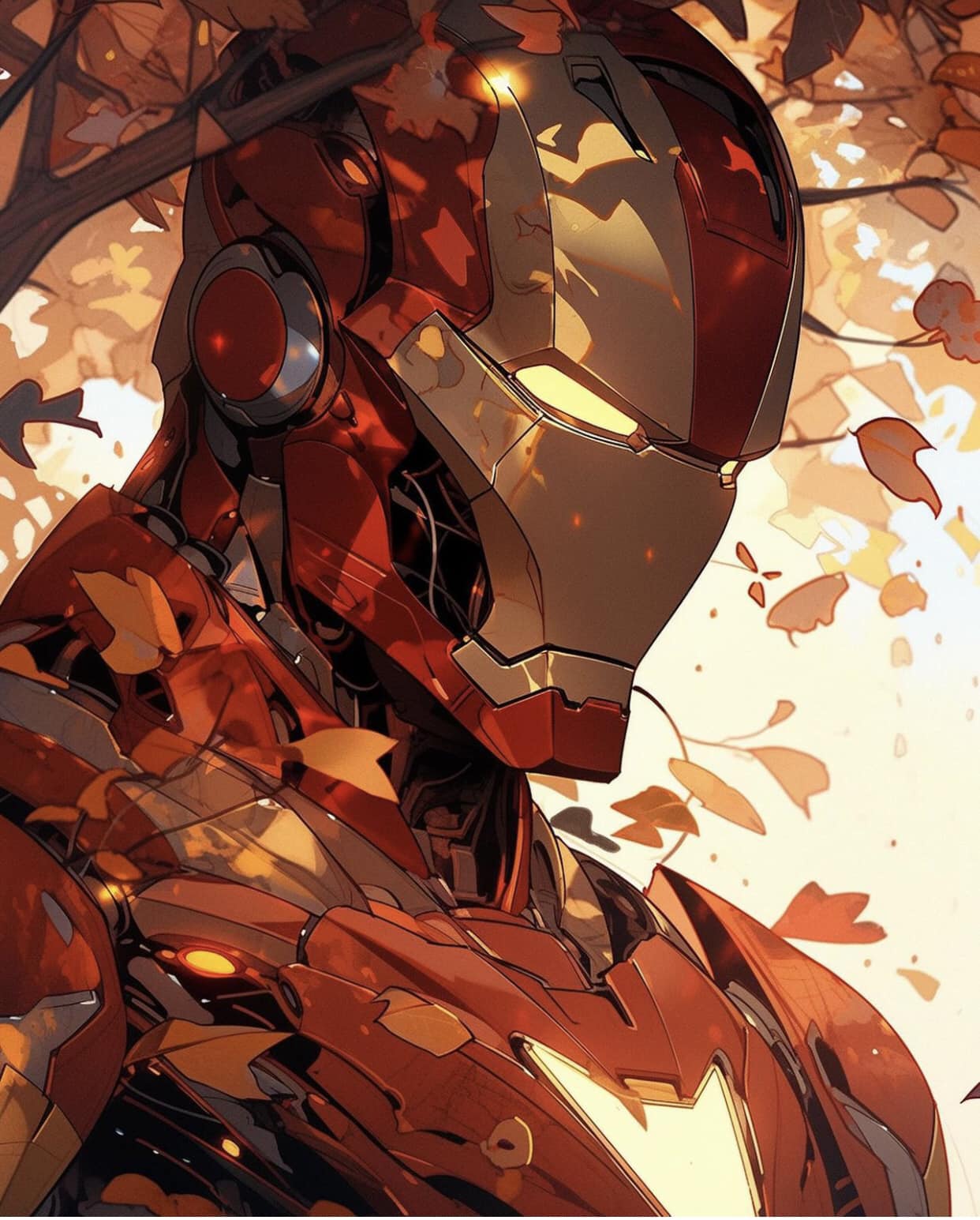 Ironman Autumn Leaves Print Poster