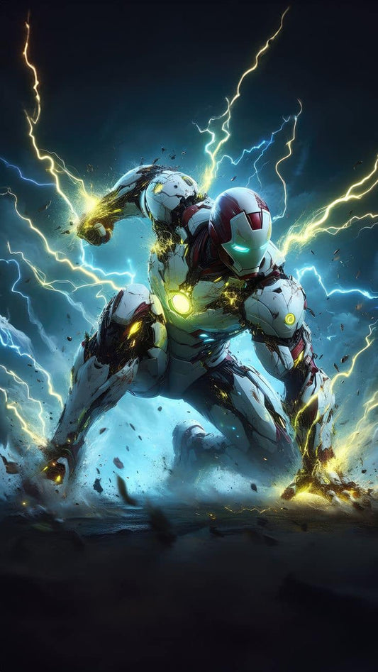 Ironman Battle Pose Energy Effects Print Poster