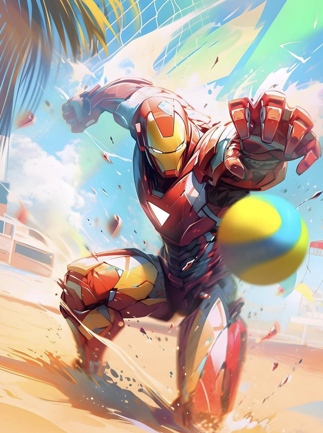 Ironman Beach Volleyball Action Print Poster
