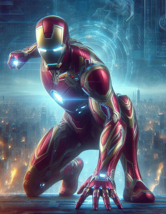 Ironman Dynamic Action Scene Print Poster