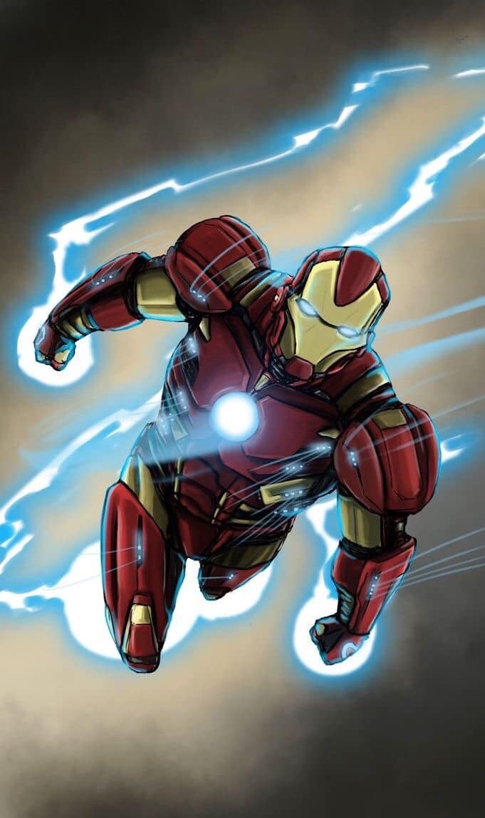 Ironman Flying Action Artwork Print Poster