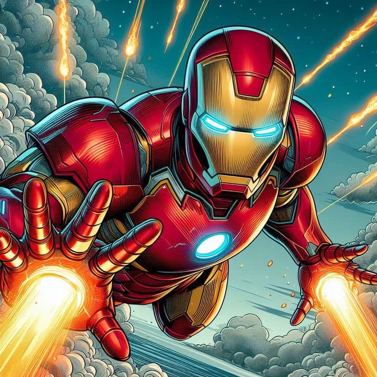 Ironman Flying Action Scene (2) Print Poster