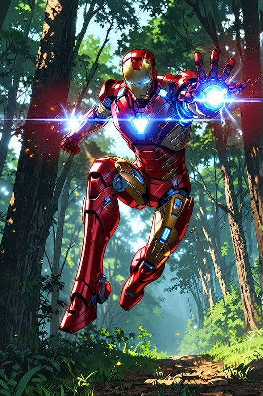 Ironman Forest Action Scene Print Poster