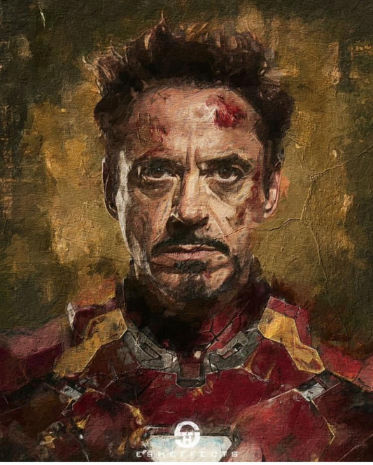 Ironman Portrait Distressed Print Poster
