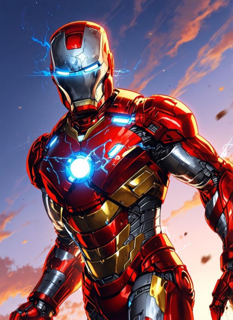 Ironman Portrait Dynamic Scene Print Poster
