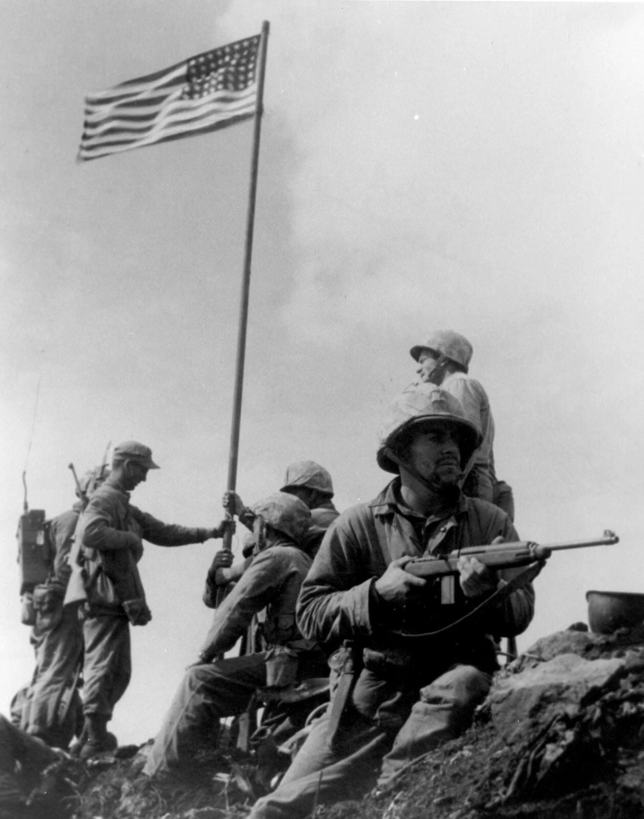 Iwo Jima American Flag Raising Allied Marines World War 2 Wwii Ww2 Keychain Keychain