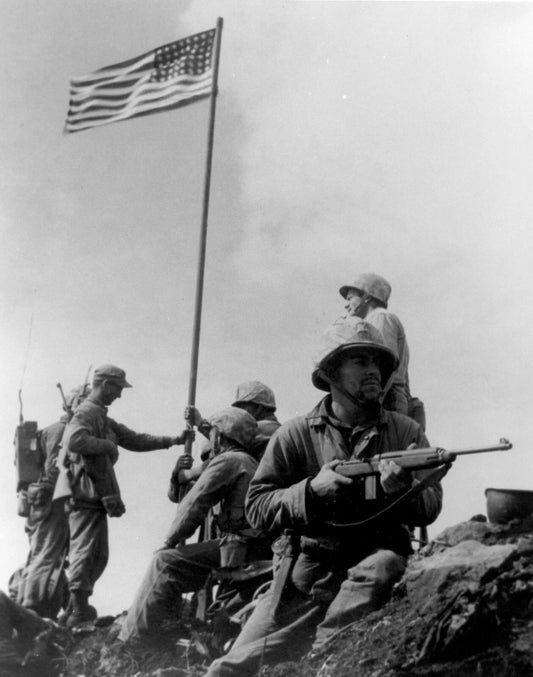 Iwo Jima American Flag Raising Allied Marines World War 2 Wwii Ww2 Photo Poster