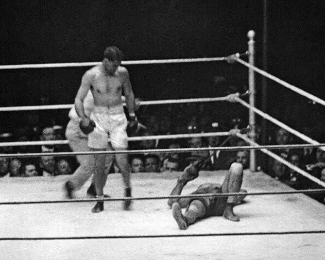 Jack Dempsey Vs Luis Firpo Glossy Photo 1923 Heavyweight Title Fight Print