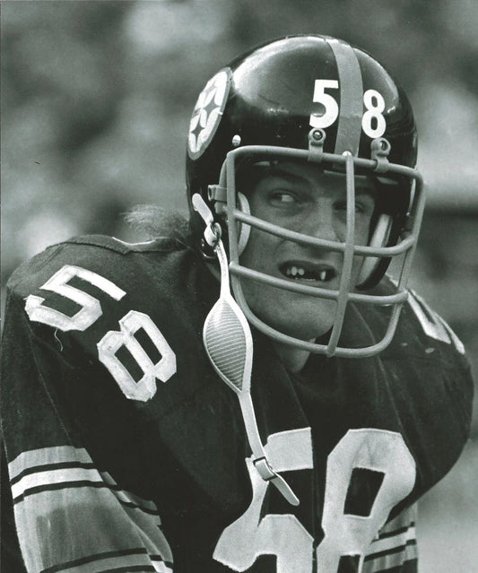 Jack Lambert Photo Pittsburgh Steelers Picture Nfl Football Close Up Bw
