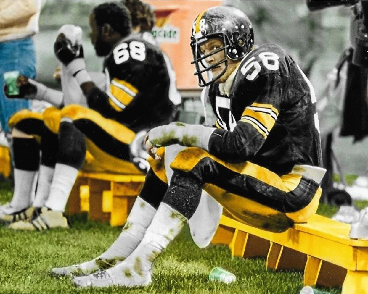 Jack Lambert Photo Pittsburgh Steelers Picture Nfl Football On Bench