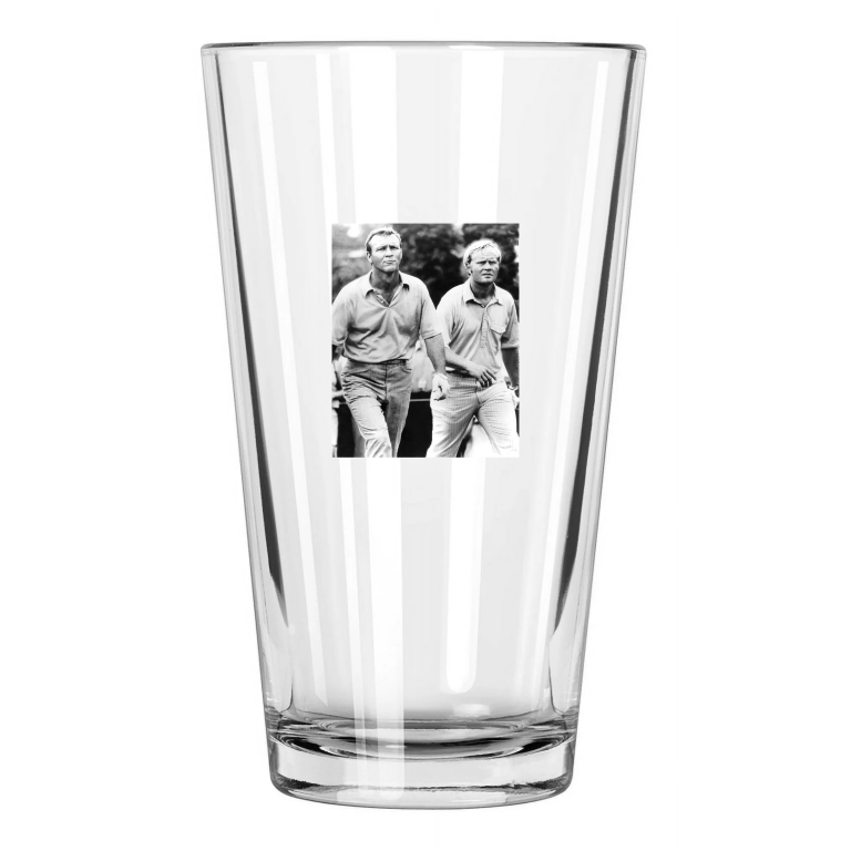 Jack Nicklaus And Arnold Palmer Photo 1971 Golf Pint Beer Drinking Glass