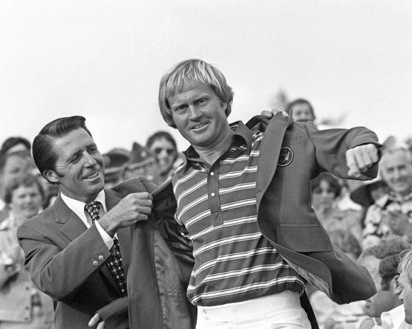Jack Nicklaus And Gary Player Glossy Keychain 1975 Masters At Augusta Print