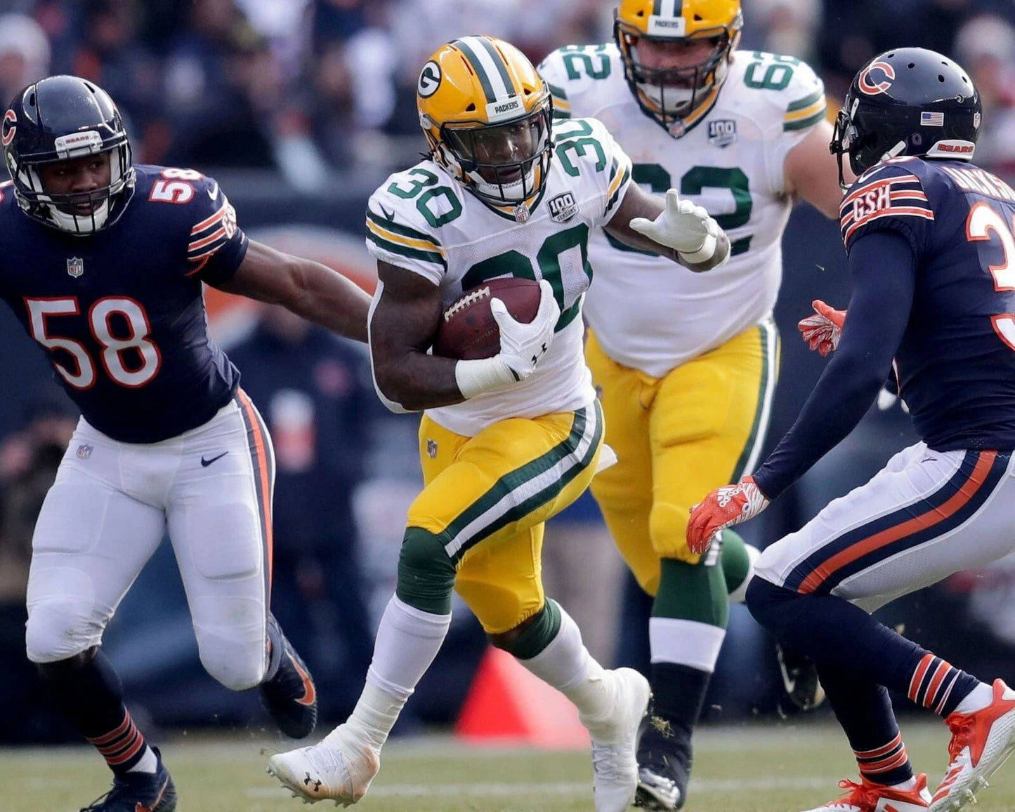 Jamaal Williams Keychain Green Bay Packers Picture Nfl Football Vs Bears
