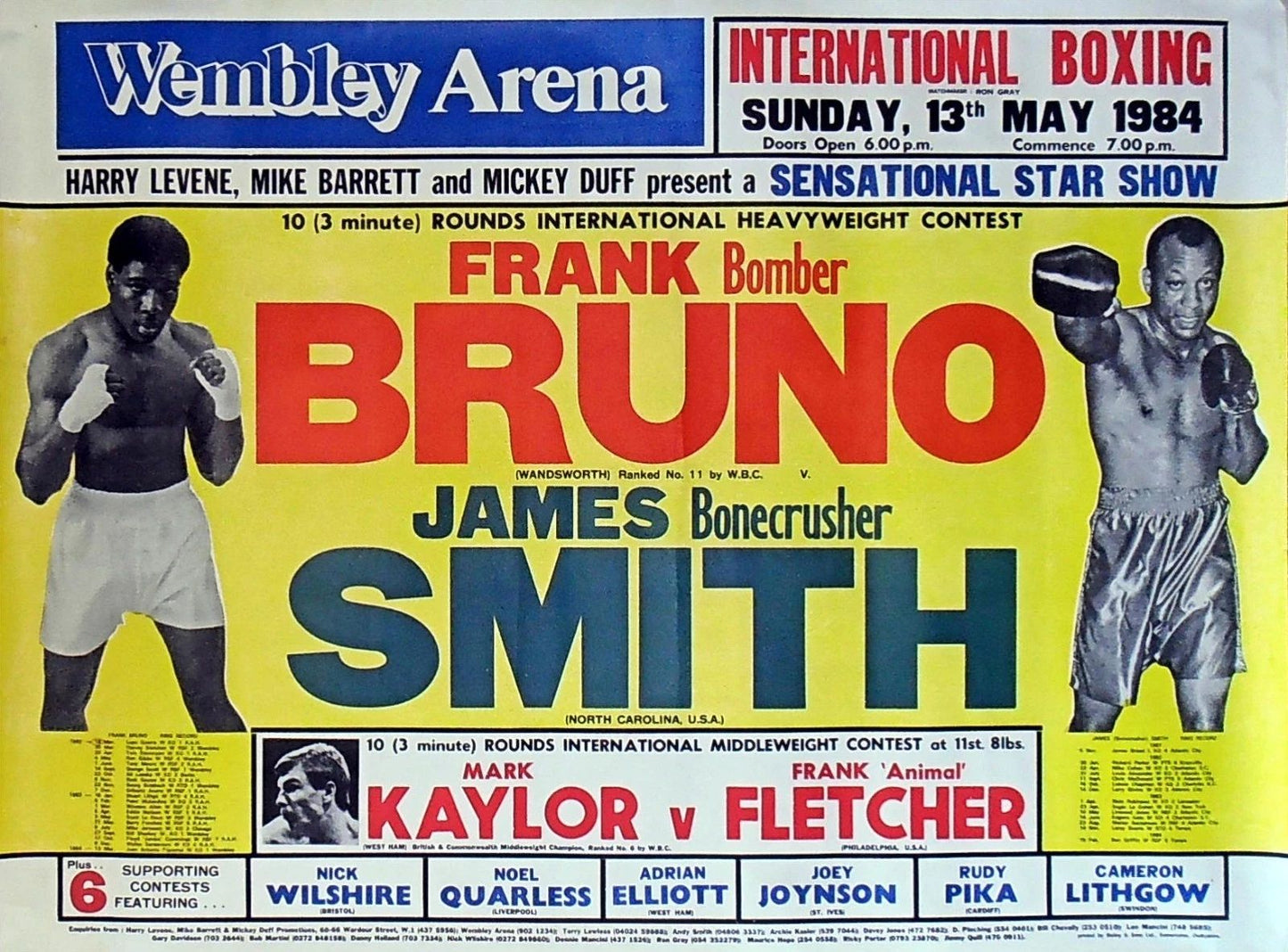 James Bonecrusher Smith Vs Frank Bruno Photo Boxing Poster Picture