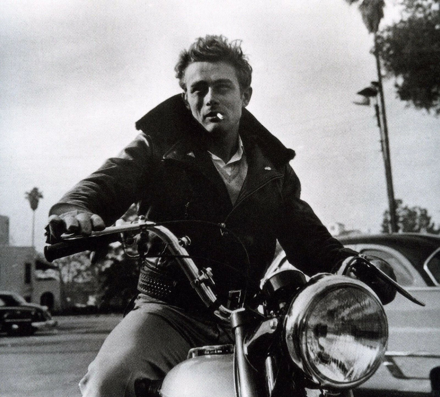 James Dean Iconic Actor On Motorcycle Retro Picture Magnet Magnet