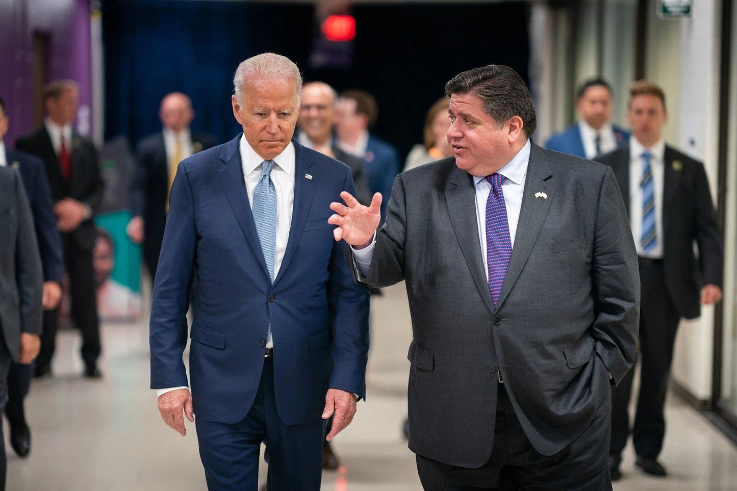 Jb Pritzker Governor Of Illinois & President Joe Biden Picture Poster Photo