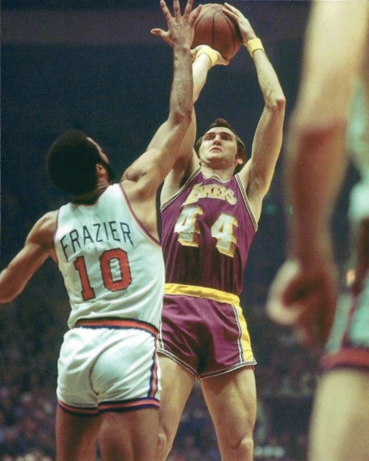 Jerry West & Walt Frazier Photo Los Angeles Lakers Ny Knicks Basketball Nba