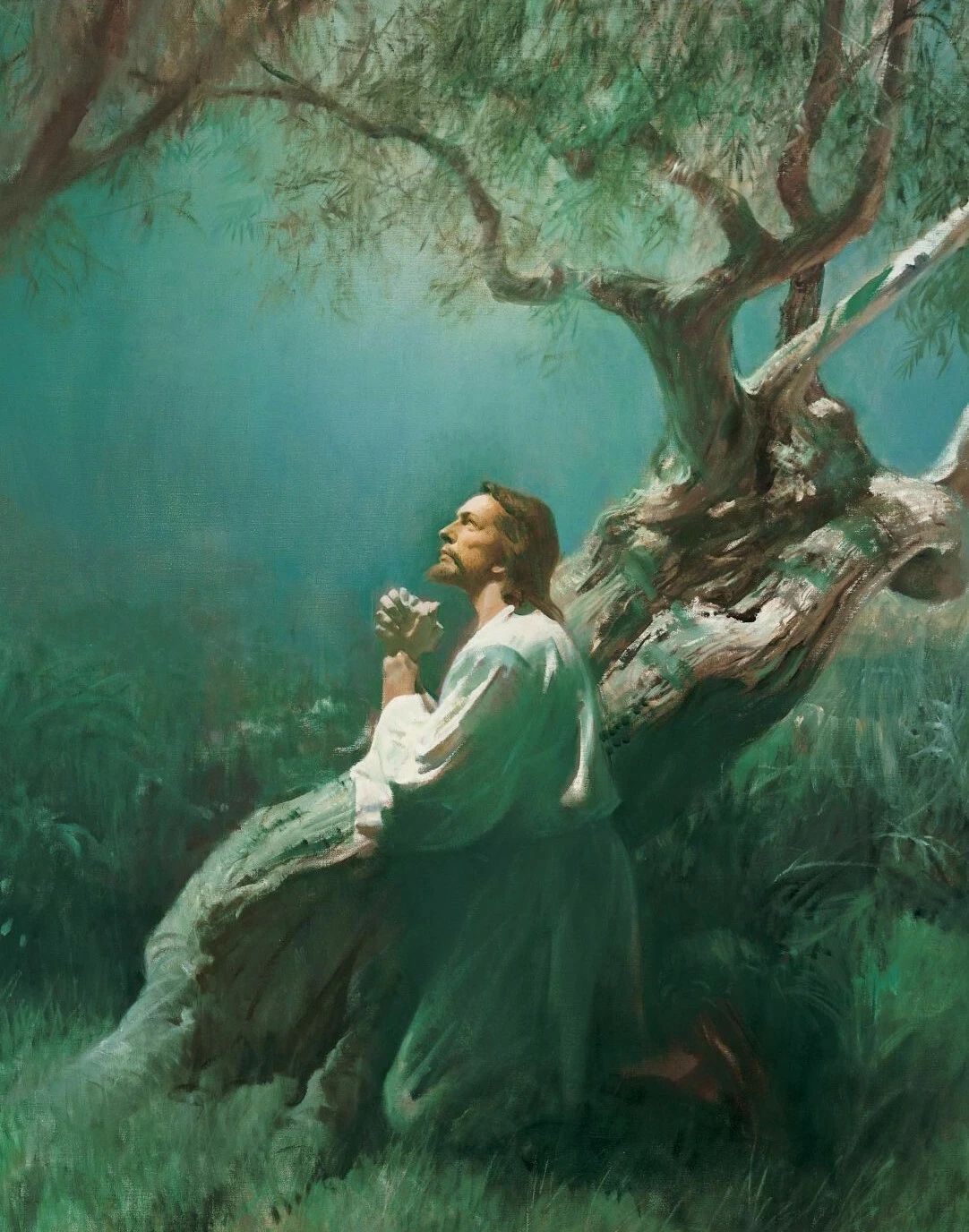 Jesus In Gethsemane Picture Photo Poster Lord Christ Praying Christian