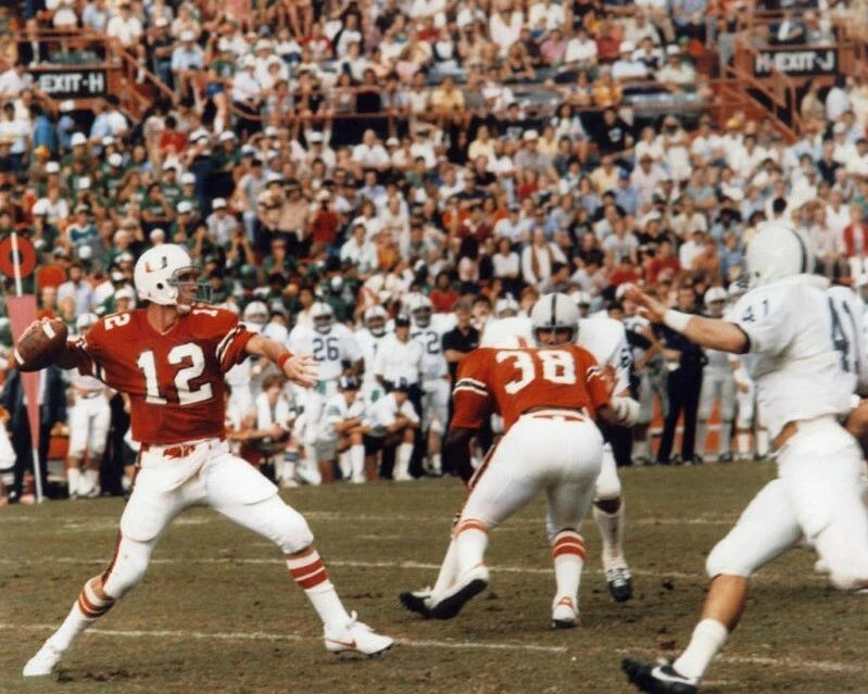Jim Kelly Photo Miami Hurricanes Ncaa Football Game Action