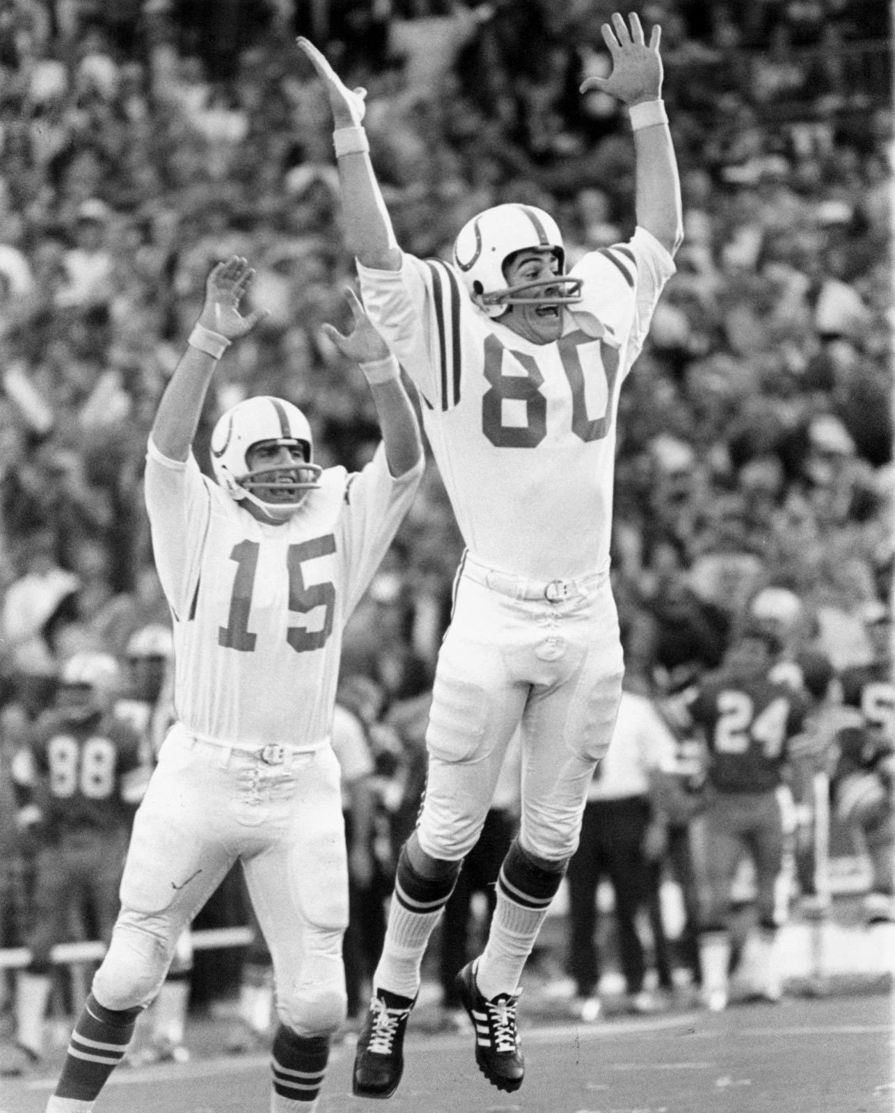 Jim O'Brien & Earl Morrall Keychain Baltimore Colts Football Picture Nfl