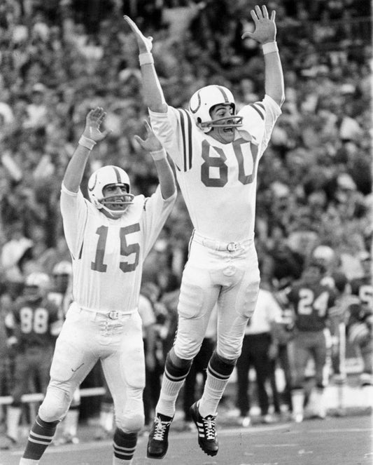Jim O'Brien & Earl Morrall Photo Baltimore Colts Football Picture Nfl