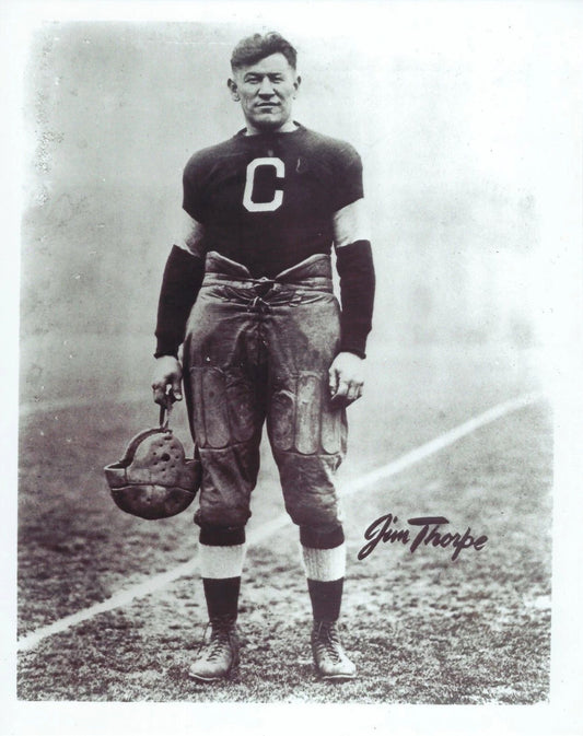 Jim Thorpe Photo Canton Bulldogs Picture Football Holding Helmet