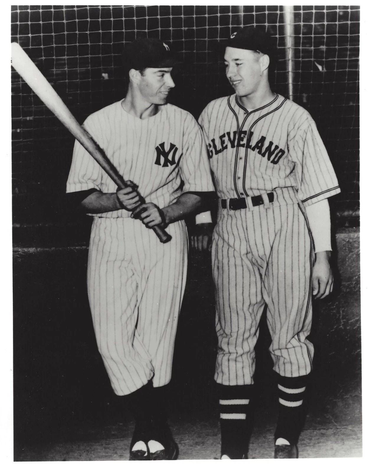 Joe Dimaggio & Bob Feller Photo New York Yankees Ny Baseball Mlb Picture