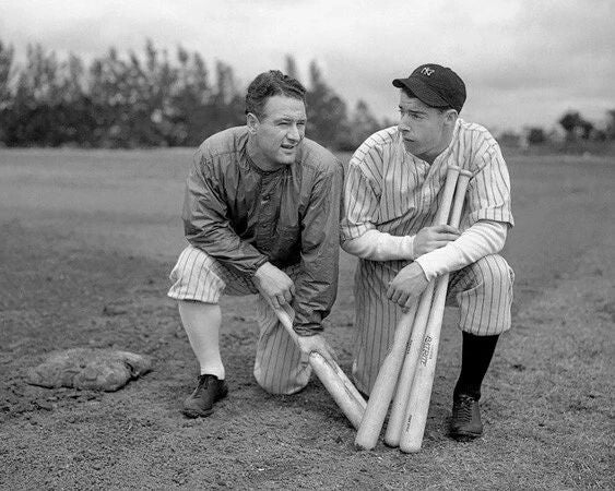 Joe Dimaggio And Lou Gehrig Glossy Photo New York Yankees Spring Training
