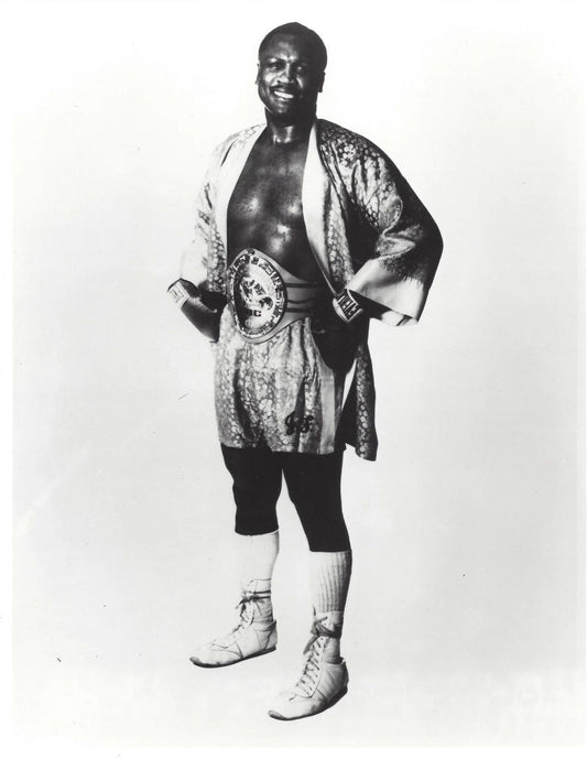 Joe Frazier Photo Boxing Picture Bw With Belt & Robe