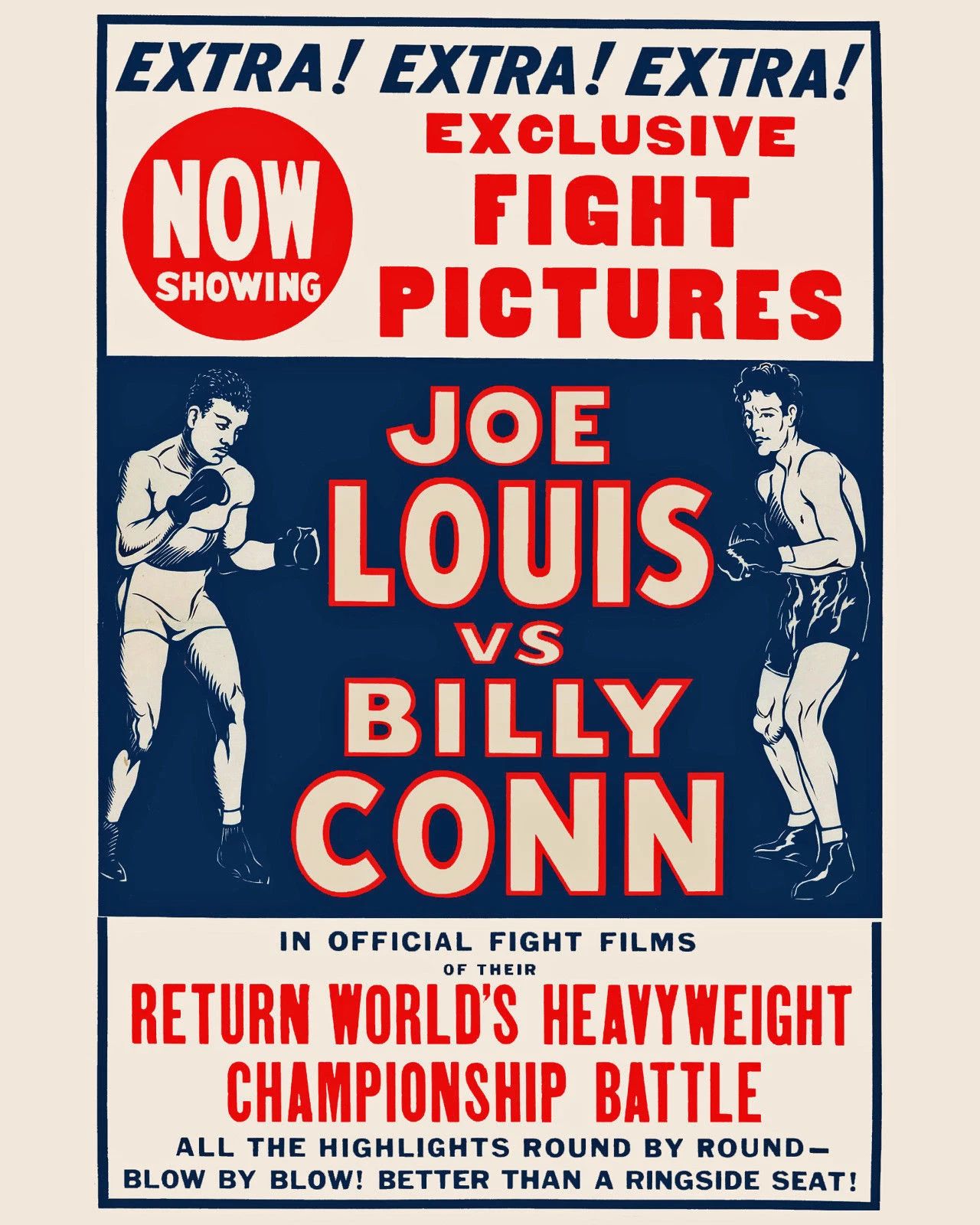 Joe Louis Vs Billy Conn Photo Boxing Poster Picture