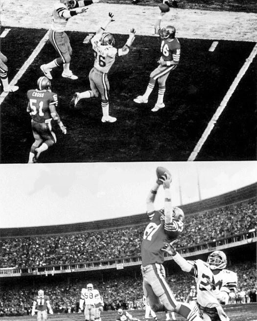Joe Montana Dwight Clark Glossy Keychain 'The Catch' Print San Francisco 49Ers