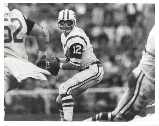 Joe Namath Photo New York Jets Ny Colts Picture Nfl Football Action Bw