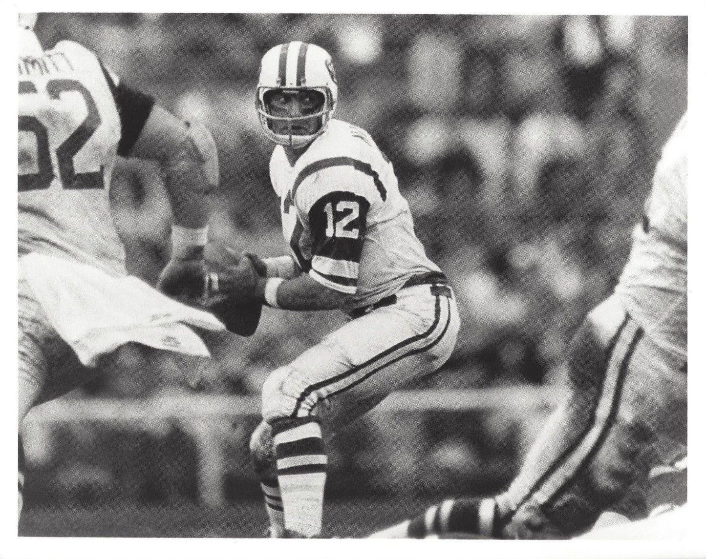 Joe Namath Keychain New York Jets Ny Colts Picture Nfl Football Action Bw