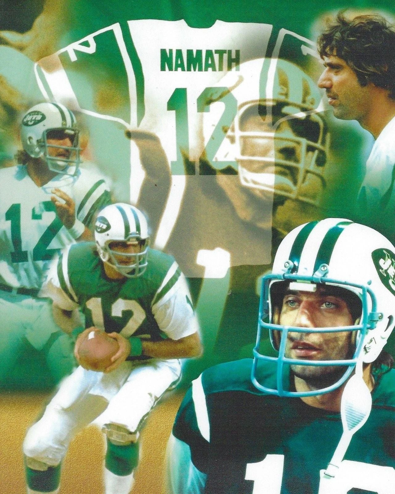 Joe Namath New York Jets Ny Colts Nfl Football Collage 300 Piece Jigsaw Puzzle