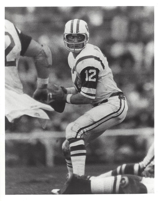 Joe Namath Photo New York Jets Ny Colts Picture Nfl Football Passing Bw