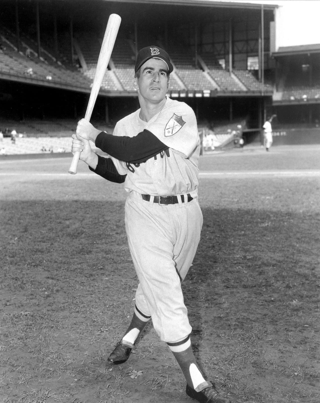 Johnny Pesky Photo Boston Red Sox Baseball Picture Mlb With Bat
