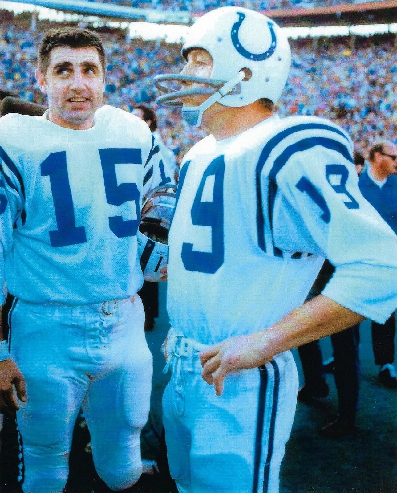 Johnny Unitas & Earl Morrall Keychain Baltimore Colts Nfl Football Picture