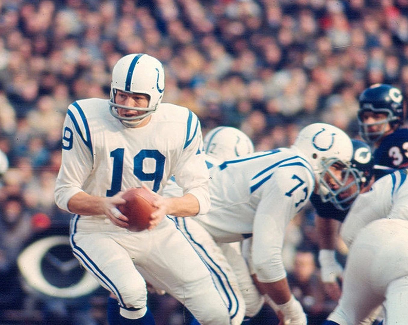 Johnny Unitas Keychain Baltimore Colts Nfl Football Vs Chicago Bears