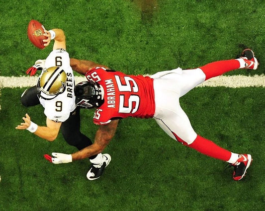 John Abraham & Drew Brees Photo Atlanta Falcons Saints Football Picture Nfl