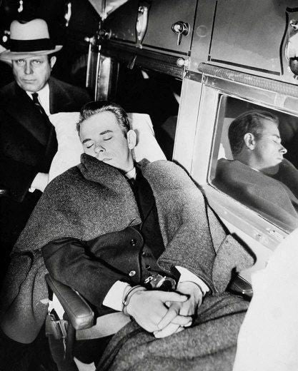 John Dillinger Photo Organized Crime Mobster Mob Picture In Cuffs Sleeping